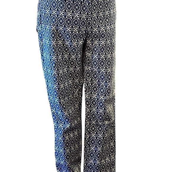 Katherine Barclay Montreal Womens Pants Size 4 Blue White Paisley - Picture 13 of 16
